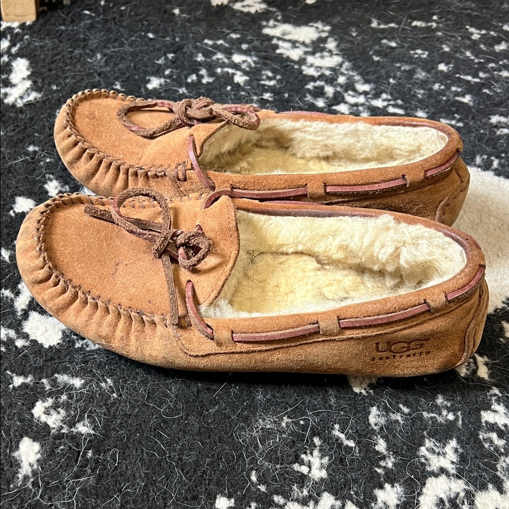 UGG Chestnut Suede Moccasin Slippers
